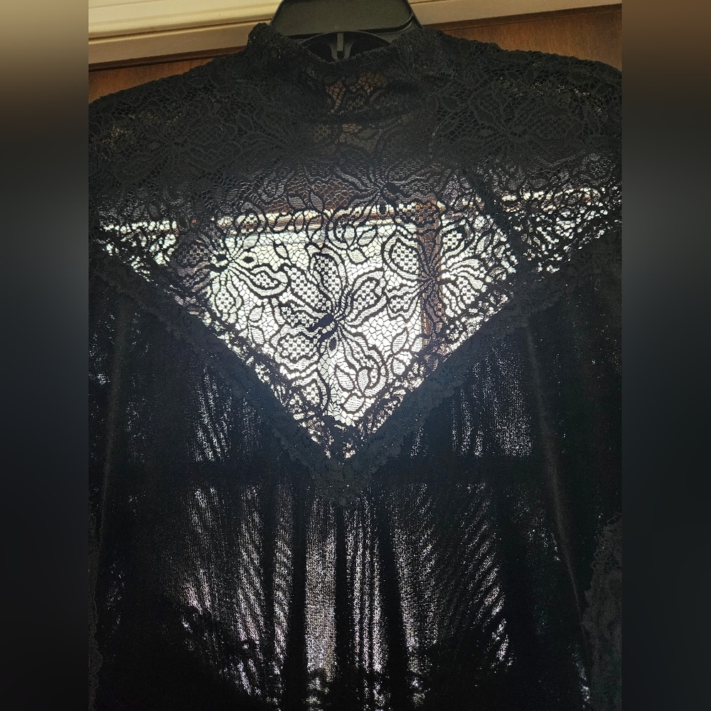 Nwt ANTHROPOLOGIE Elegant Black Lace Open-Back Dress- LARGE - Picture 8 of 14